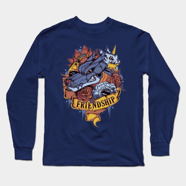 Digimon of friendship Gabumon - MetalGarurumon Tattoo Long Sleeve T-Shirt by Typhoonic